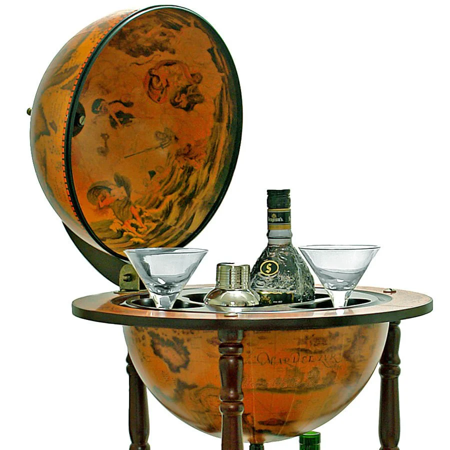 Small 16th-Century Italian Replica Globe Bar for Liquor - 17.5 diameter - Image 3