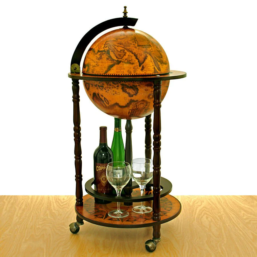 Small 16th-Century Italian Replica Globe Bar for Liquor - 17.5 diameter - Image 4