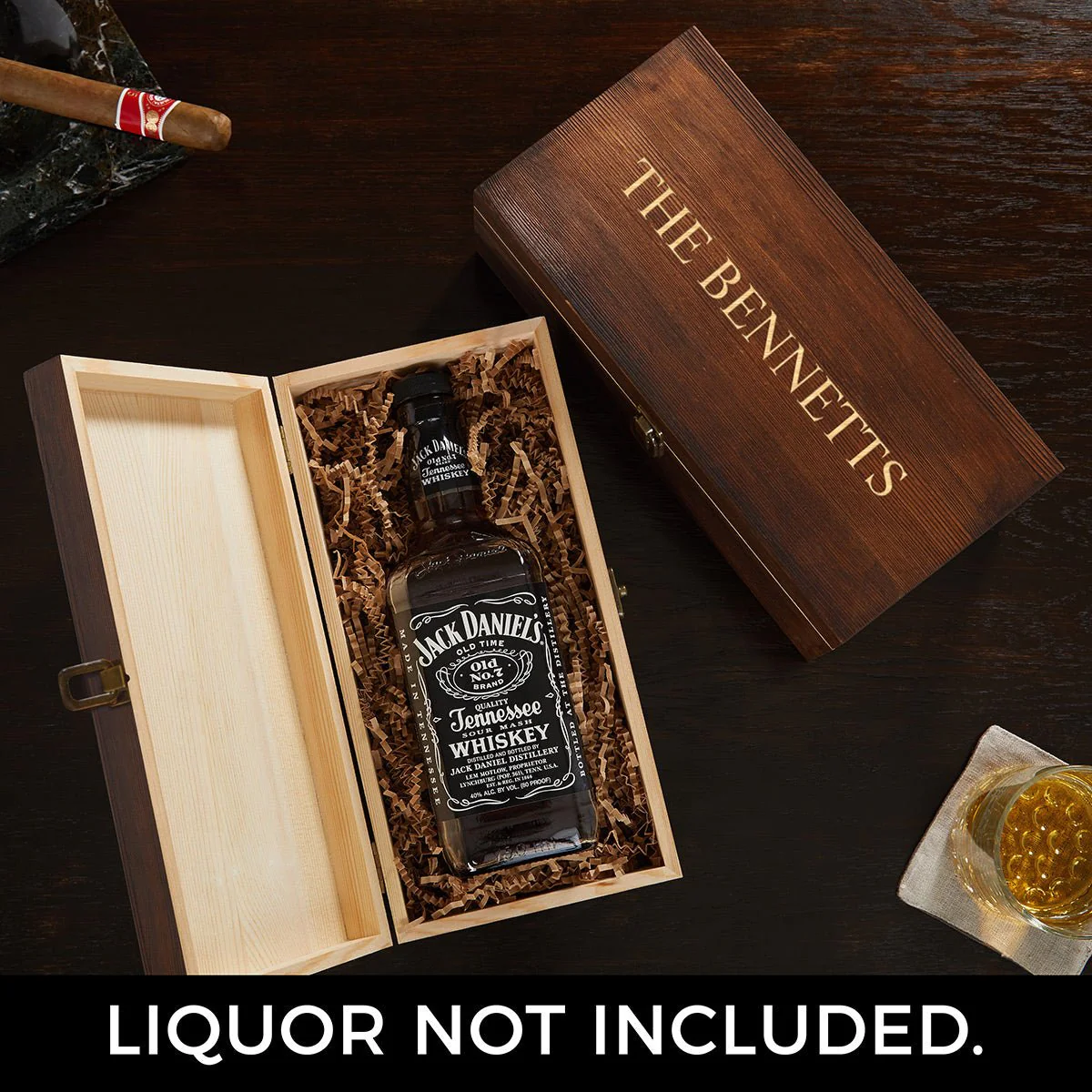 Custom Engraved Wooden Gift Box for Liquor Bottles - Image 3