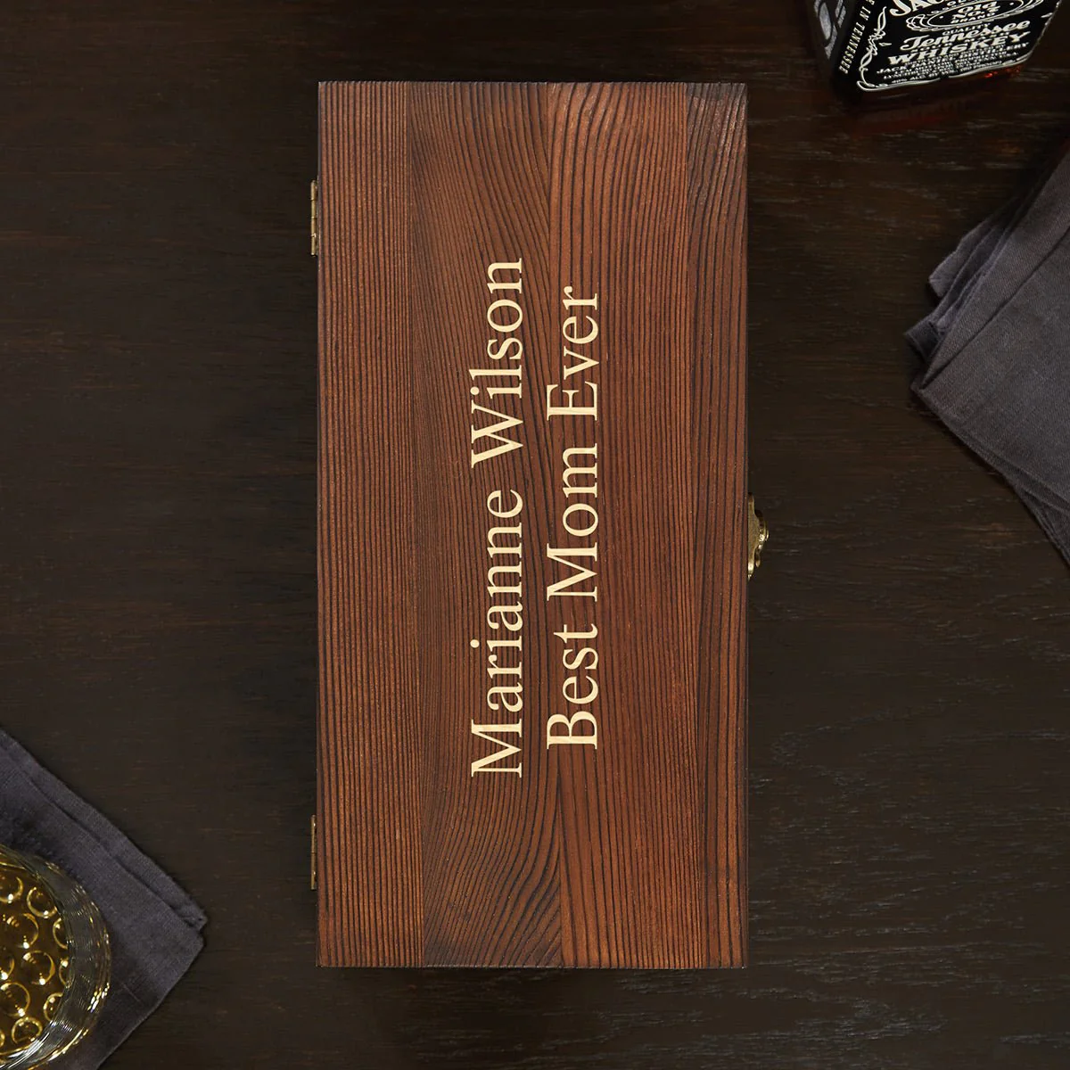 Custom Engraved Wooden Gift Box for Liquor Bottles - Image 6