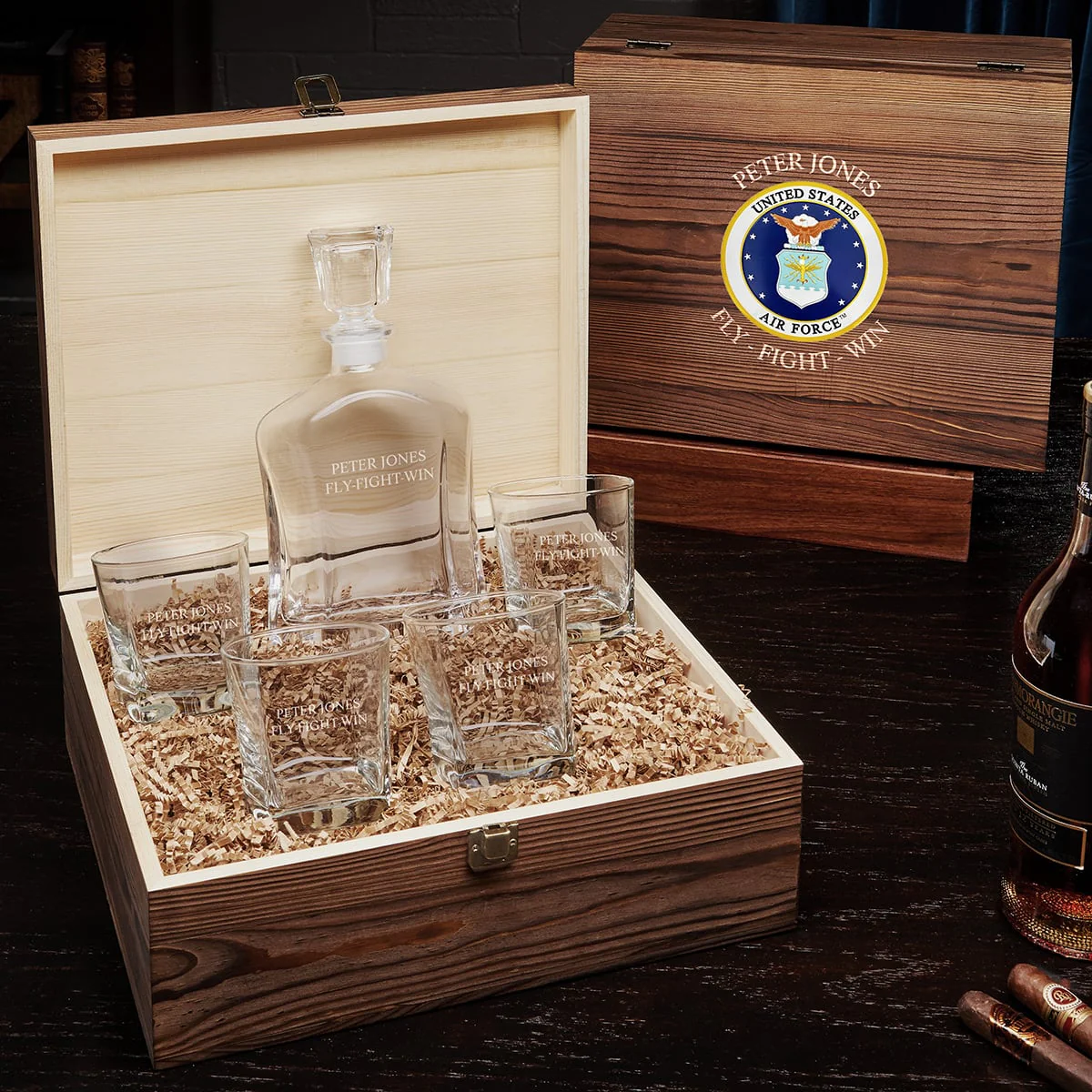 Air Force Gifts Personalized Argos Whiskey Decanter Set with Box - Image 7