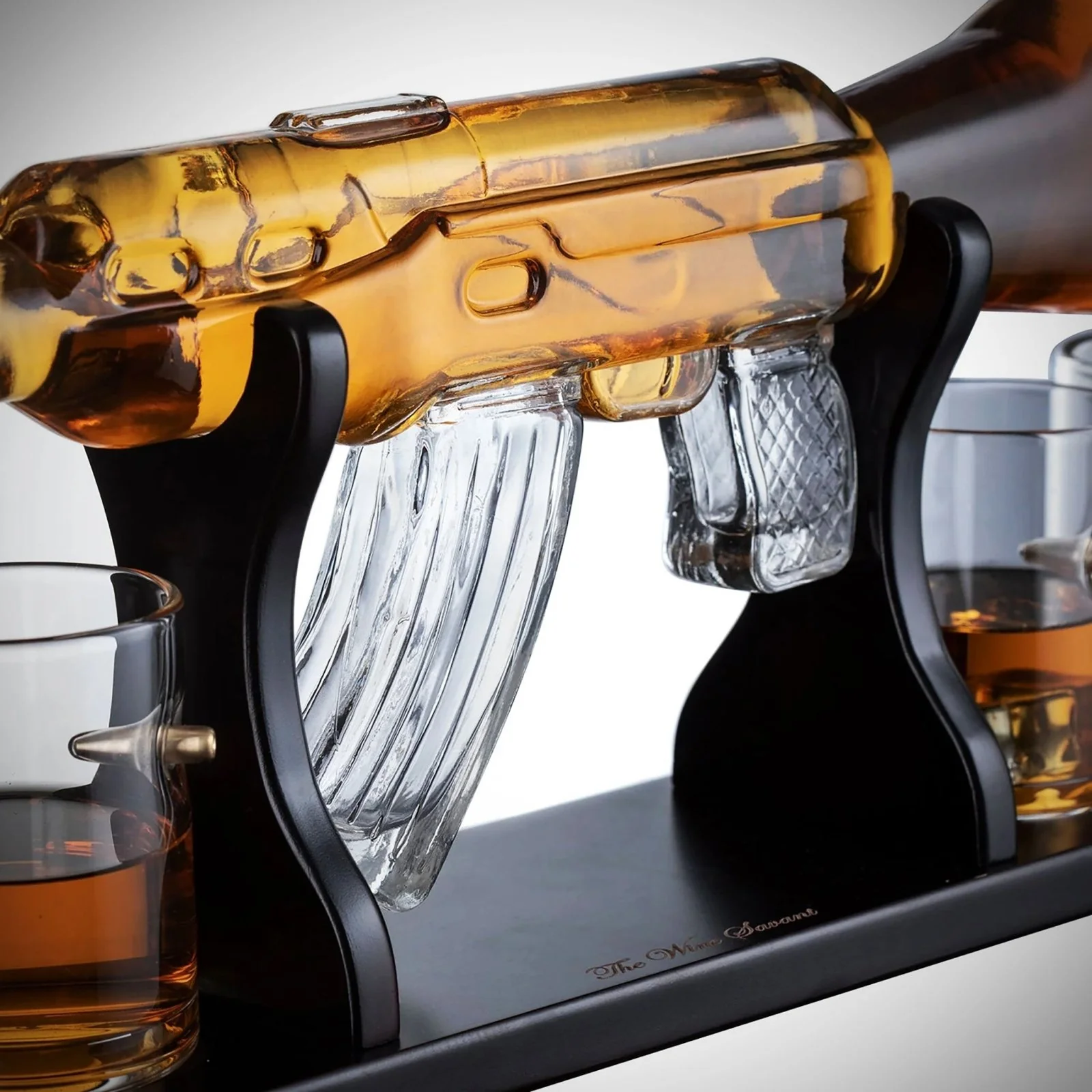 AK-47 Gun Whiskey Decanter Set with 4 Bullet Glasses - Image 6