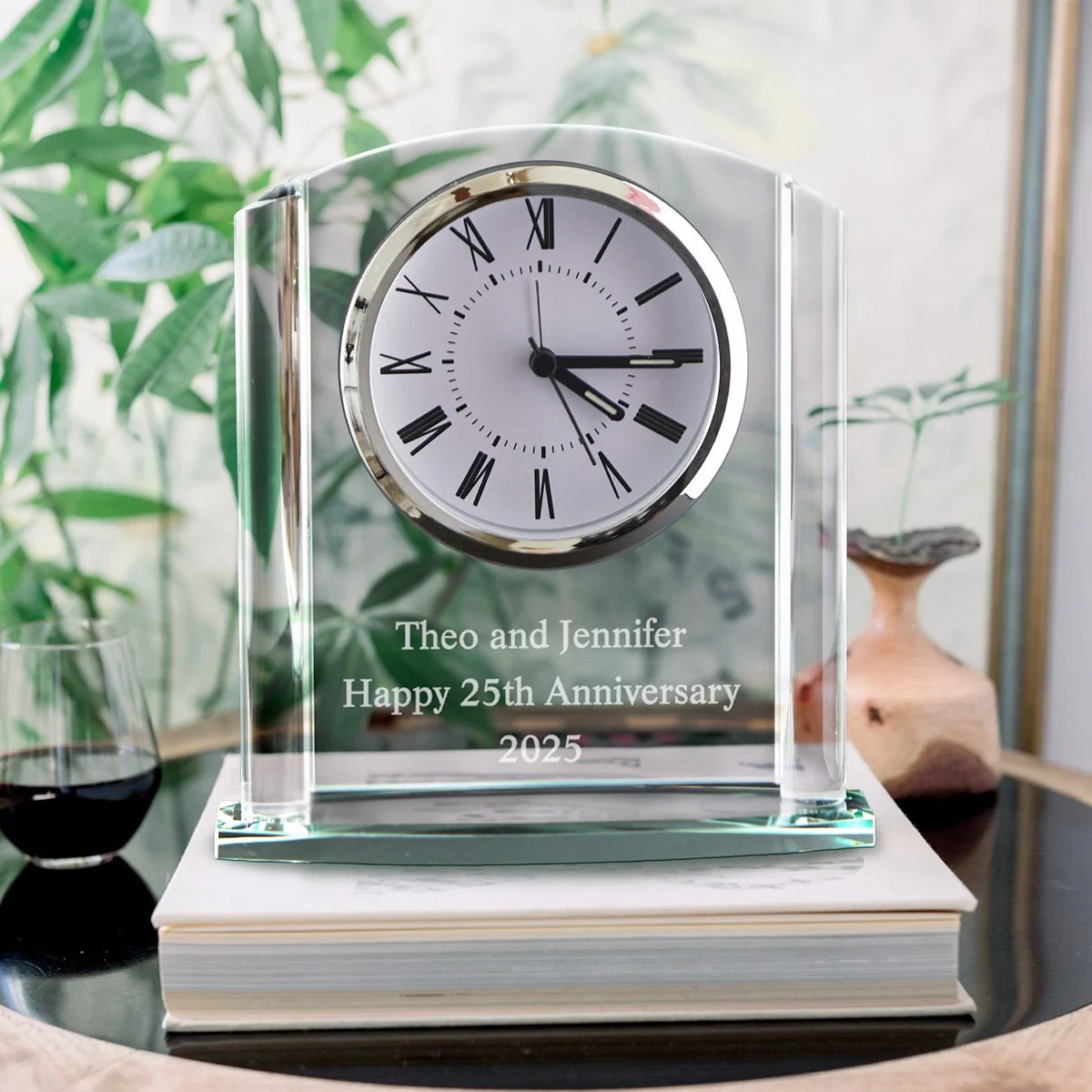 Arch Glass Personalized Desk Clock - Image 6