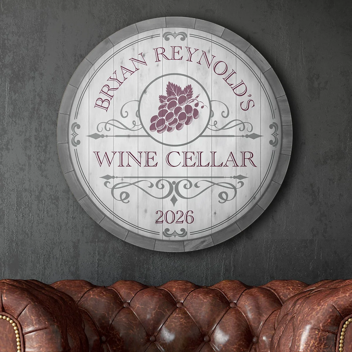 Beauteous Barrel Custom Wine Cellar Sign (2 Colors) - Wine Decor Wall Art - Image 5