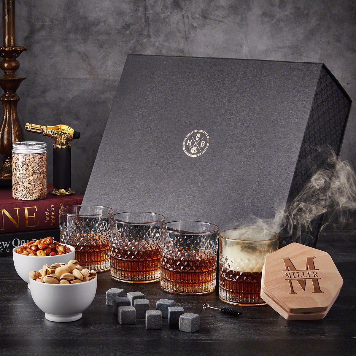 Black Diamond Personalized Whiskey Smoker Kit - 14pc Luxury Box Set - Image 6