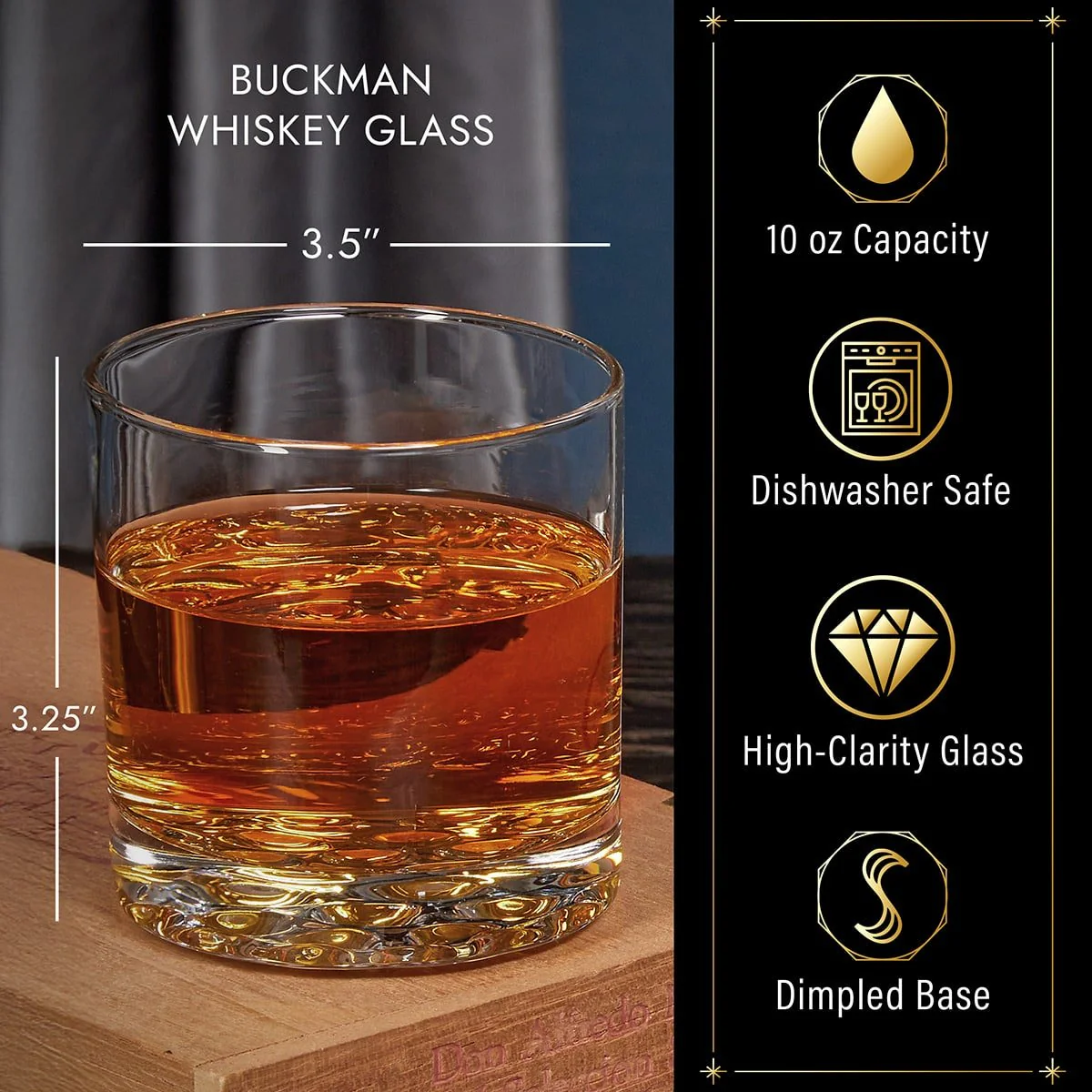 Engraved Bourbon Decanter Presentation with Glasses Set - Walnut Bar Serving Tray & Display Set - Image 4