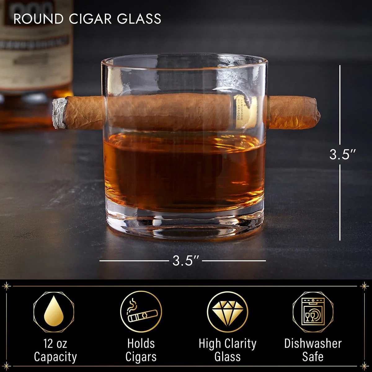 Personalized Cigar Whiskey Glass Box Set - 6pc - Image 4
