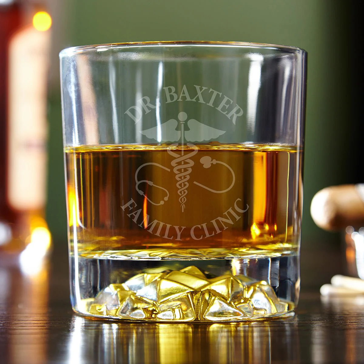 Caduceus Engraved Set of Whiskey Gifts for Doctors - Med School Graduation Decanter and Glasses - Image 6