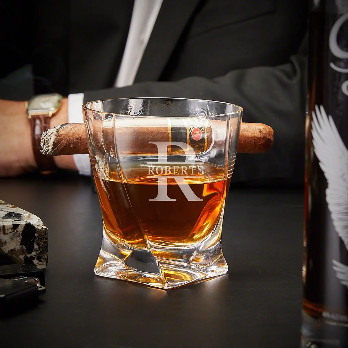 Personalized Twist Whiskey Cigar Glasses - Image 5