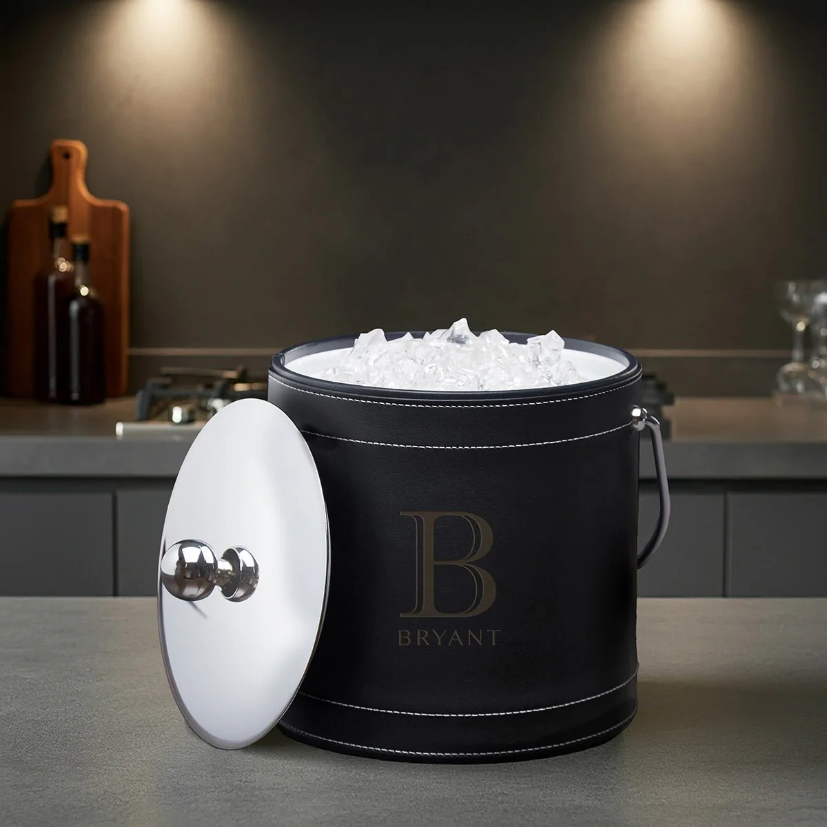 Black Personalized Insulated Ice Bucket - Image 3