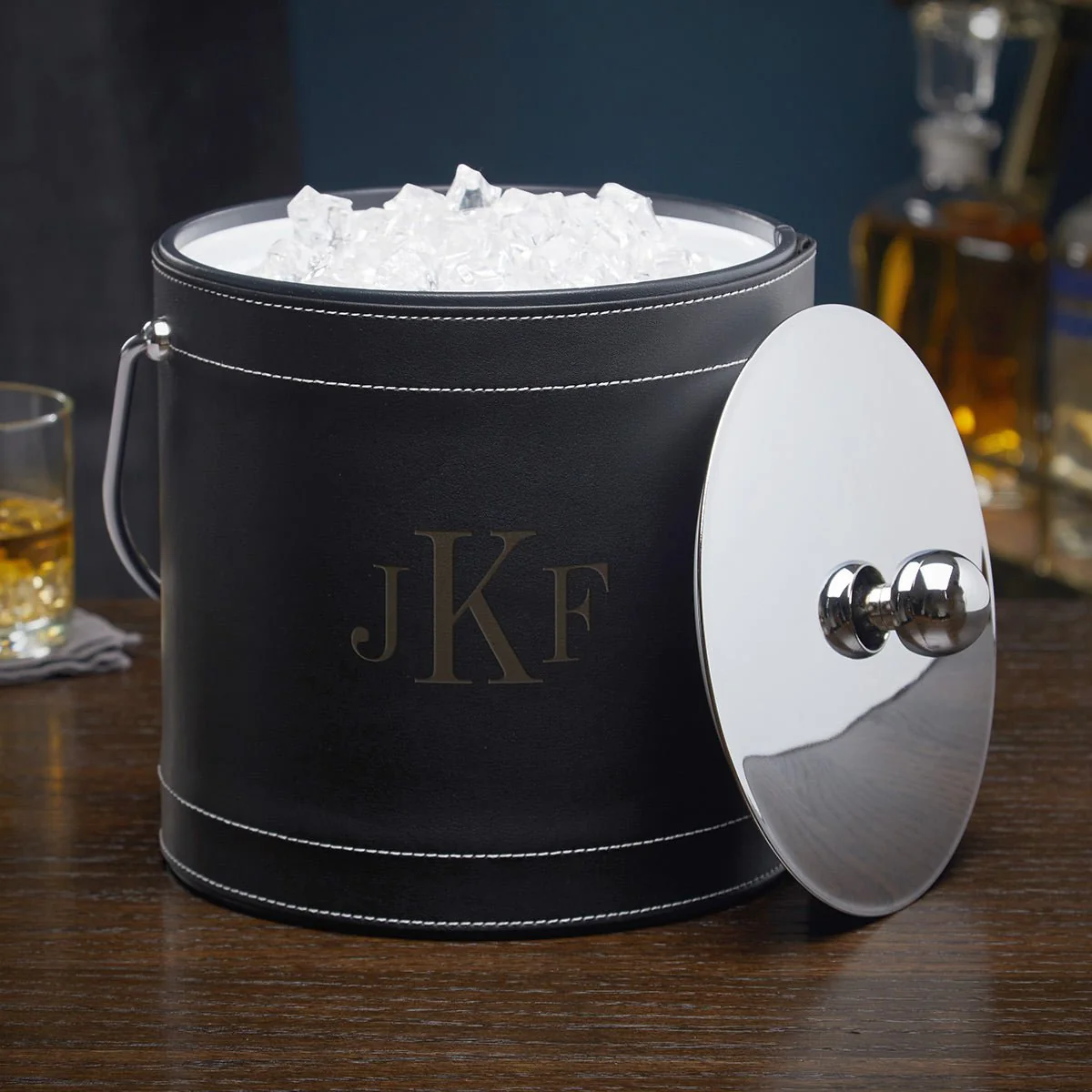 Black Personalized Insulated Ice Bucket - Image 5