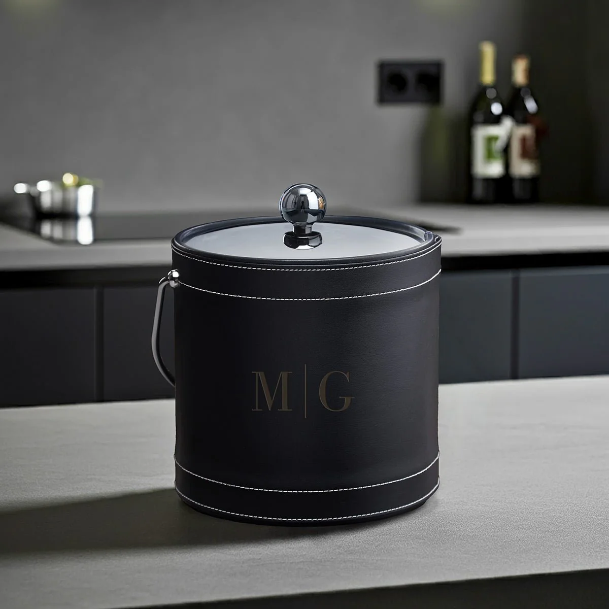 Black Personalized Insulated Ice Bucket - Image 6
