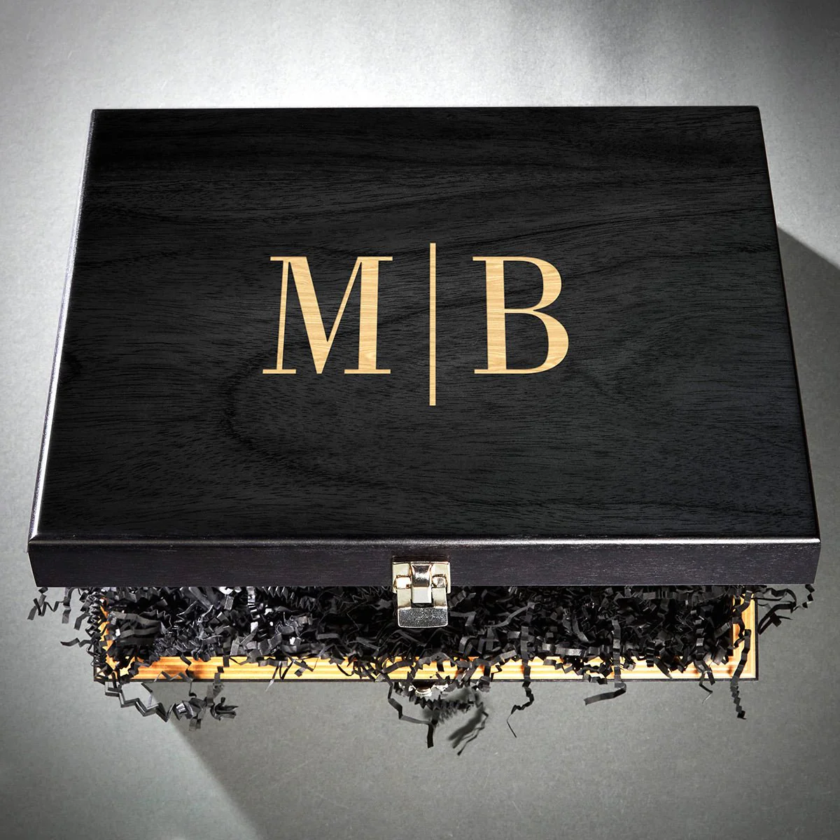 Twist Custom Bourbon Decanter Set with Snacks -  Black Ebony Box 11pc - Image 6