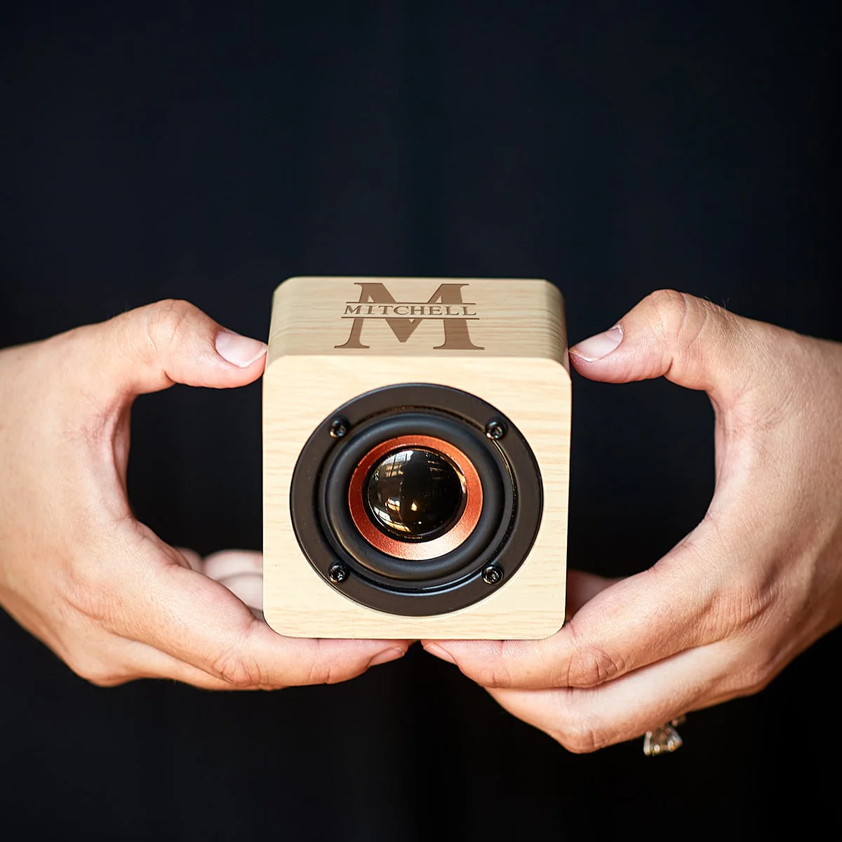 Custom Groomsmen Gift Bamboo Mini Bluetooth Speaker - Image 3