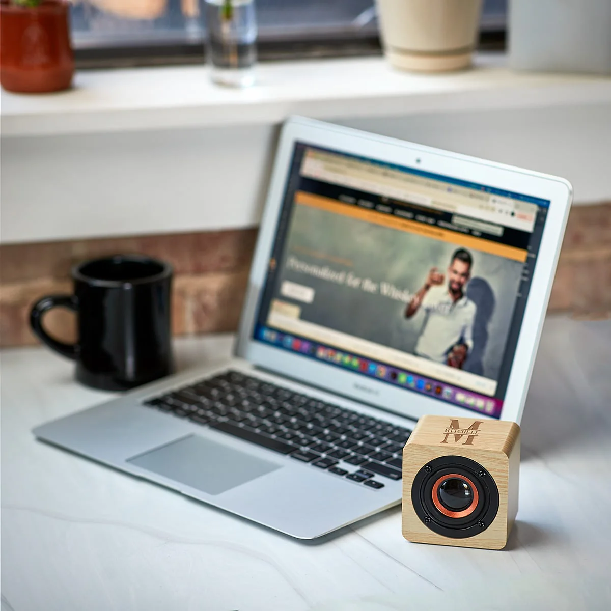 Custom Groomsmen Gift Bamboo Mini Bluetooth Speaker - Image 4