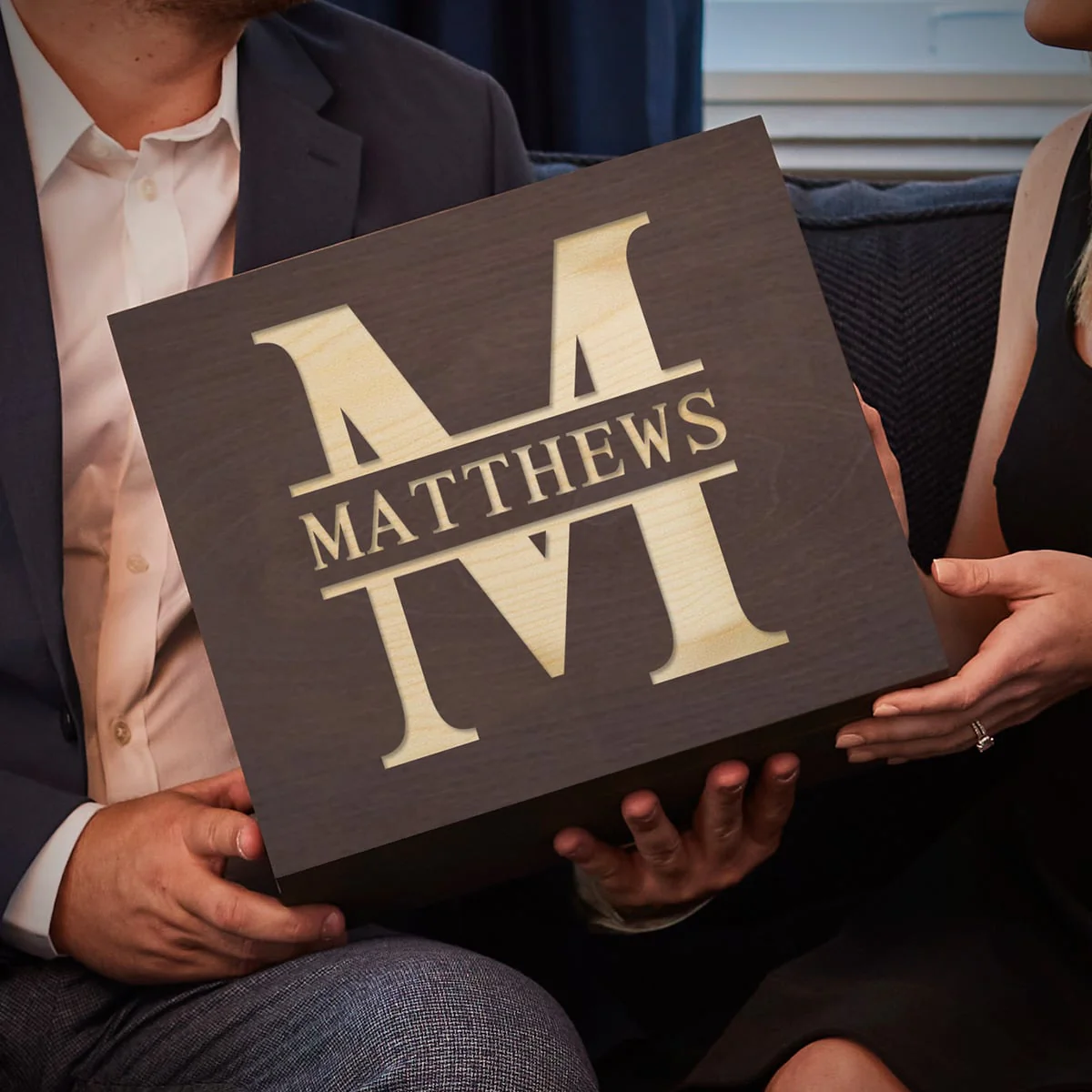 Monogram Presentation Set with Whiskey Decanter & Glasses - Bar Serving Tray & Display Set - Image 8