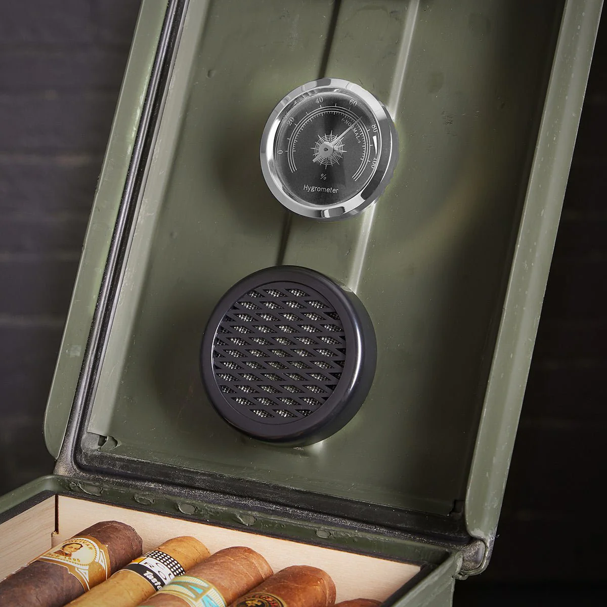 Customized 50 Cal Ammo Can Humidor - Cigar Aficionado Design - Image 3