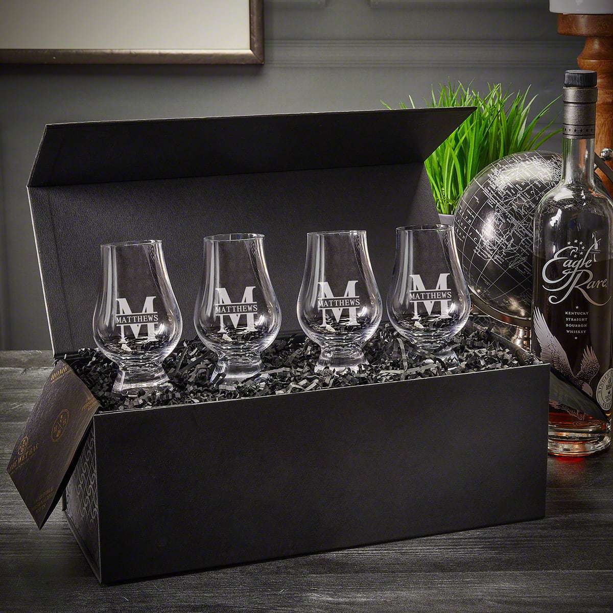 Customized Glencairn Whiskey Glasses and Luxury Box Set - 5pc - Image 5