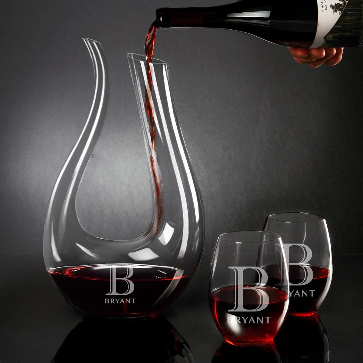 Dolcetto Custom Wine Carafe with Stemless Wine Glasses - Image 11