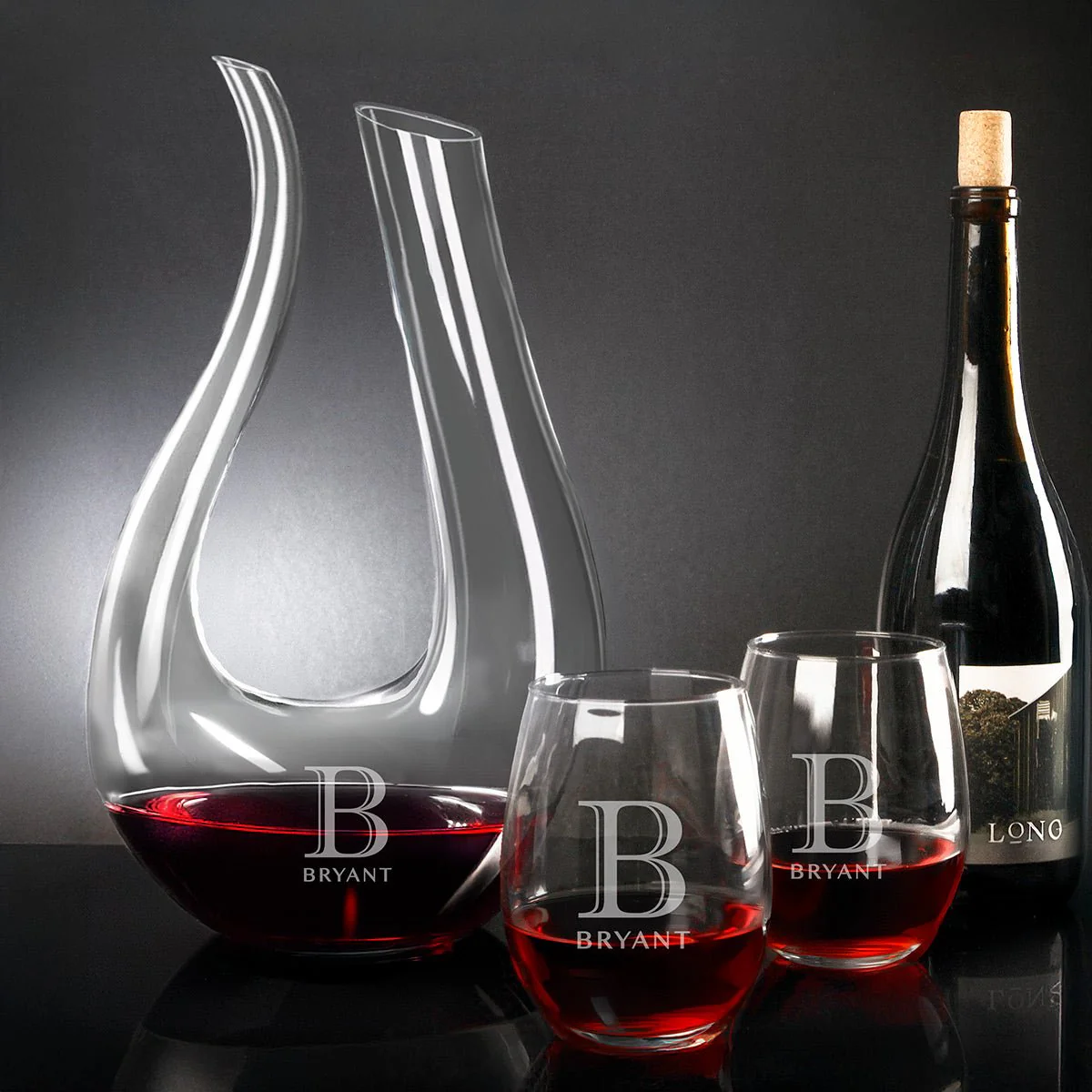 Dolcetto Custom Wine Carafe with Stemless Wine Glasses - Image 15