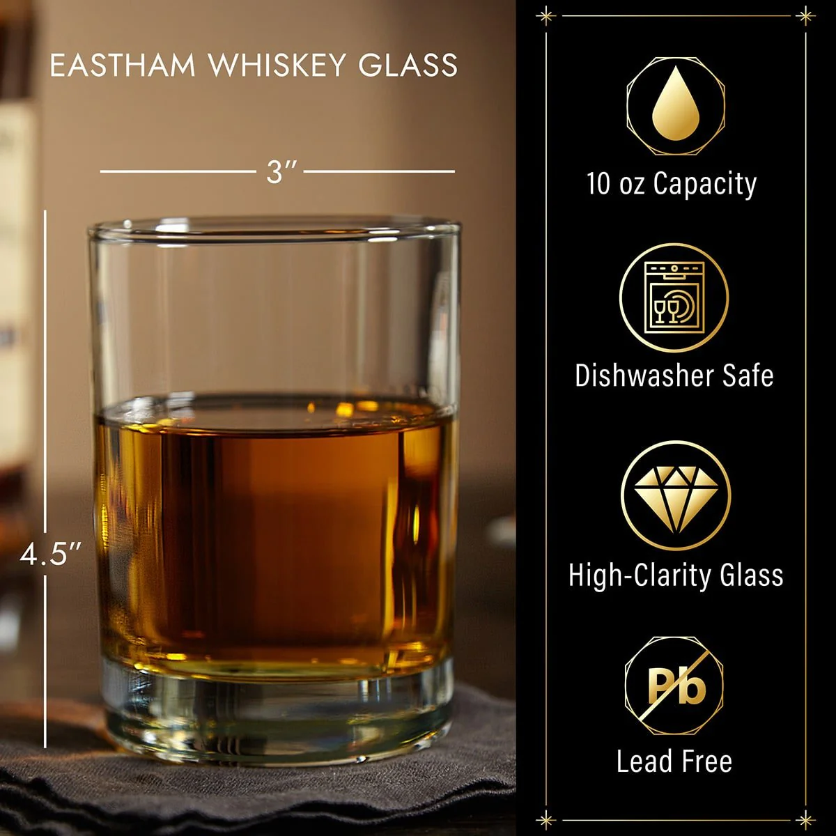 Draper Custom Whiskey Decanter Set with 4 Rocks Glasses - Image 4