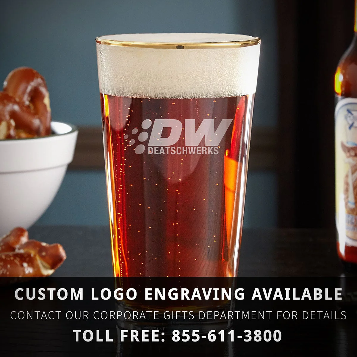 Engraved Pint Glasses Gold Rim - Image 12