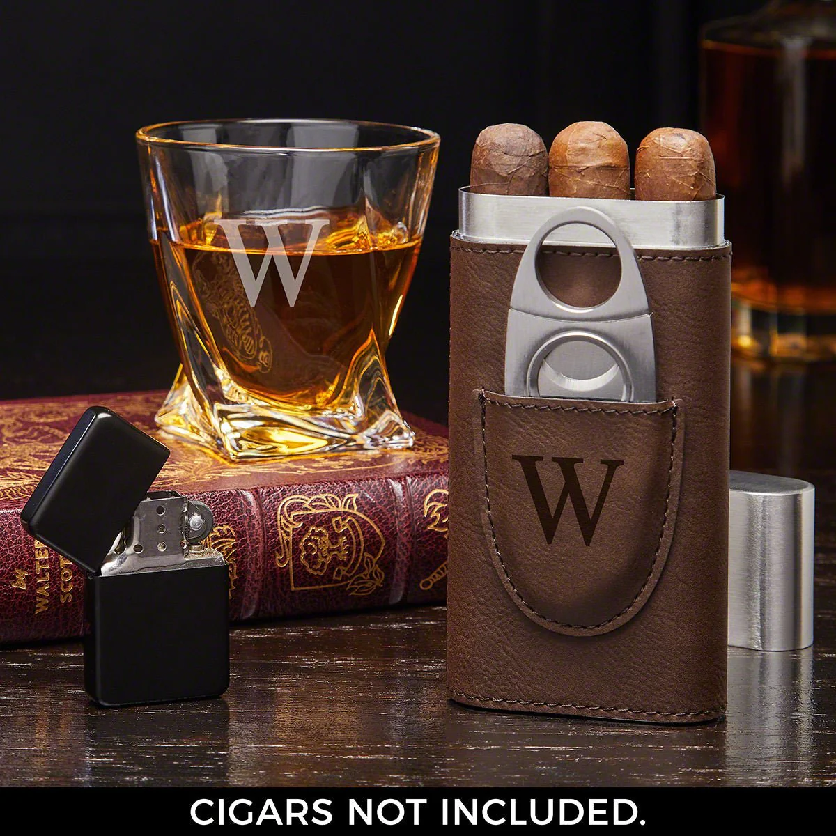 Engraved Whiskey and Cigar Gift Set with Twist Glass - Image 5