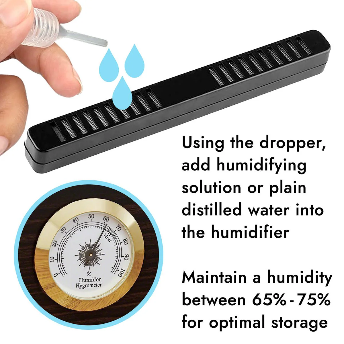 Dante Cigar Aficionado Custom Wood Cigar Humidor with Hygrometer - Espresso Brown Cedar Lined - Image 6