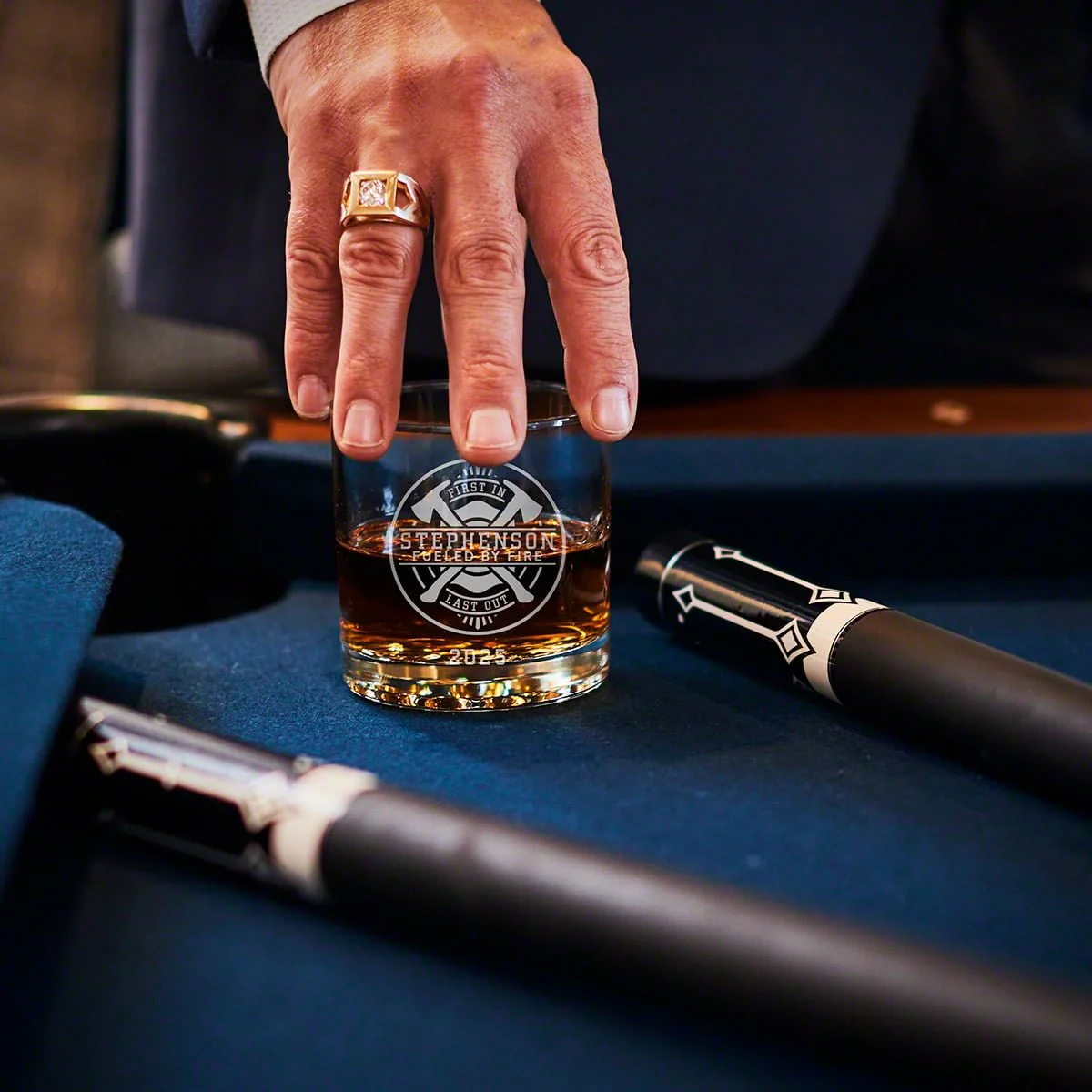 Engraved Firefighter Liquor Decanter Set with Whiskey Glasses - Handcrafted Box - Image 11