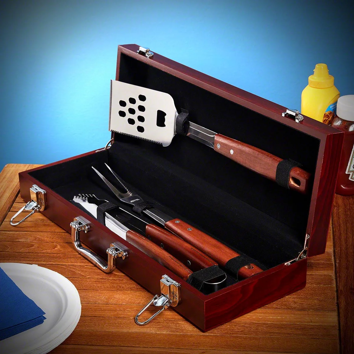 Firefighter Grill Tool Set with Custom Box - Image 6