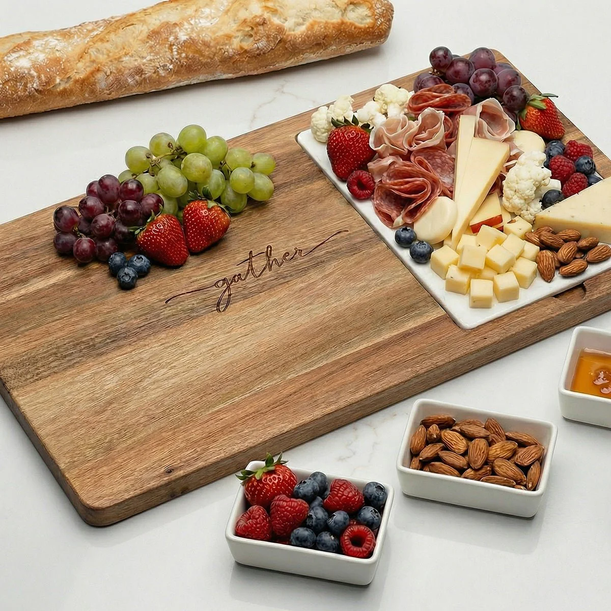 Gather Charcuterie Board Serving Tray w/ Cheese Board and Bowls - Image 4