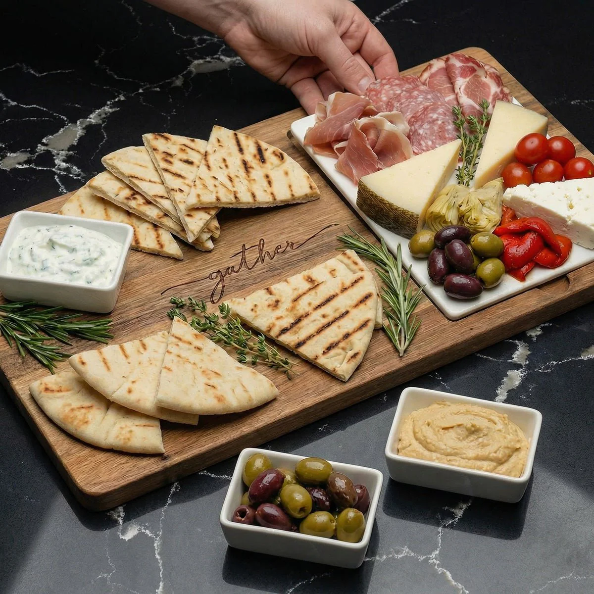 Gather Charcuterie Board Serving Tray w/ Cheese Board and Bowls - Image 6