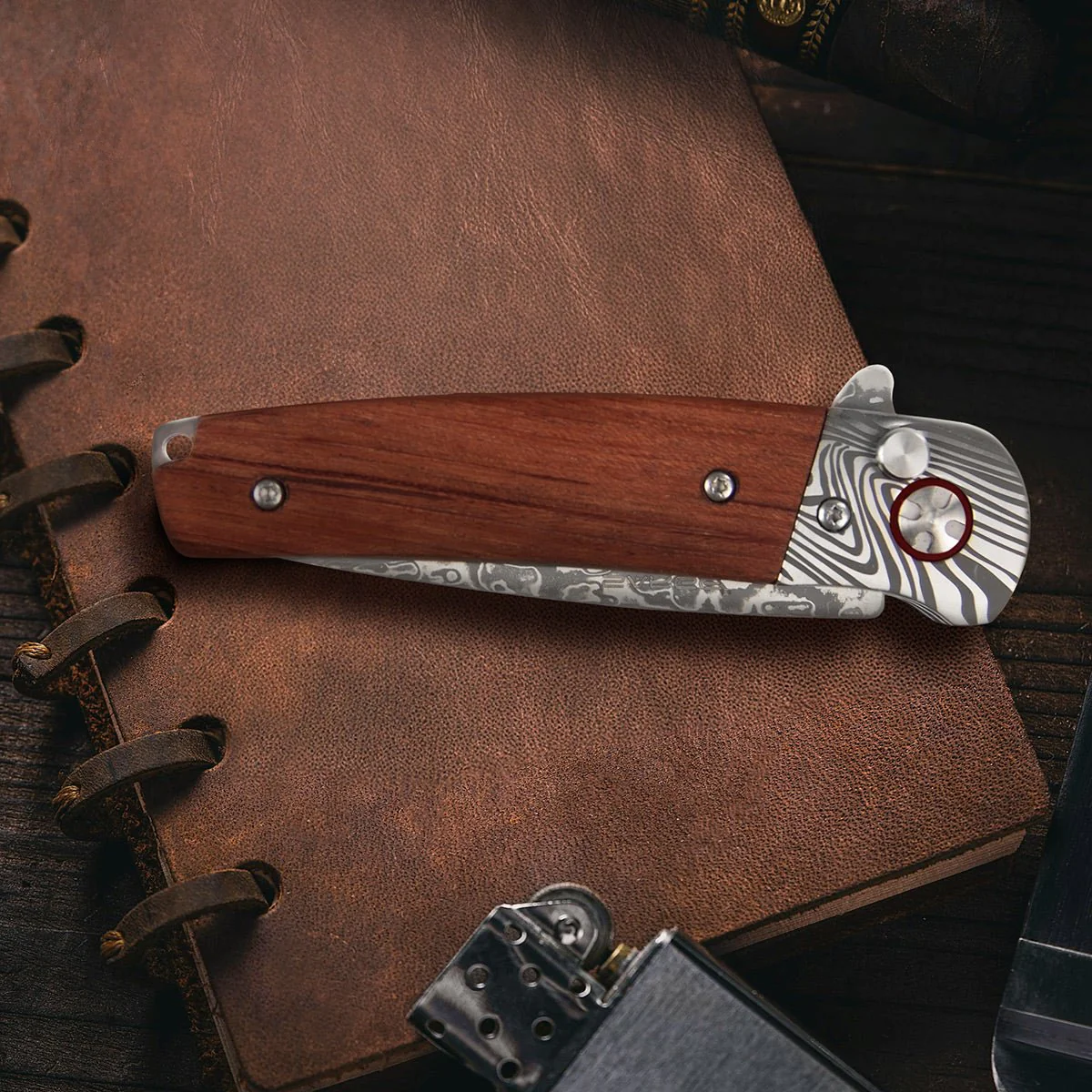 Gentlemans Damascus Steel Pocket Knife - Image 3
