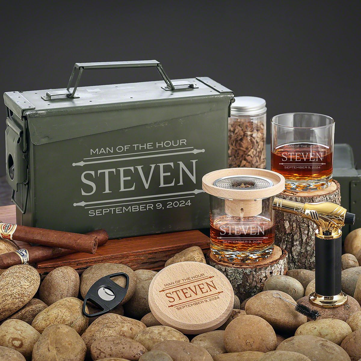 Halo Drink Smoker 9 pc Personalized 30 Caliber Ammo Box Gift Set - Image 6