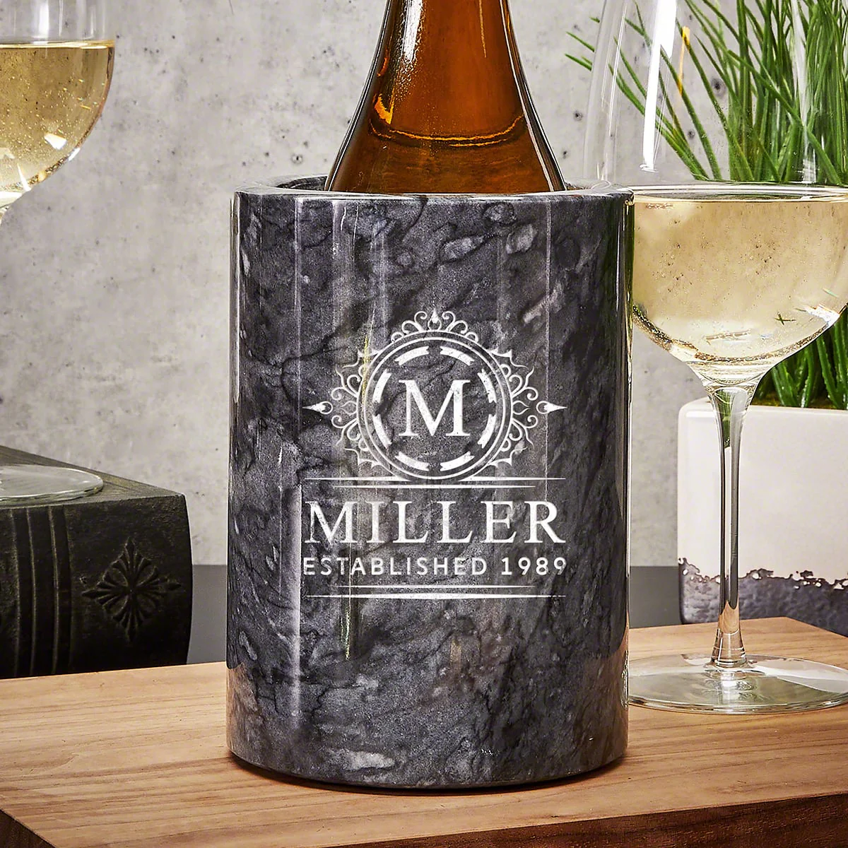 Customized Black Marble Wine Chiller - Image 7