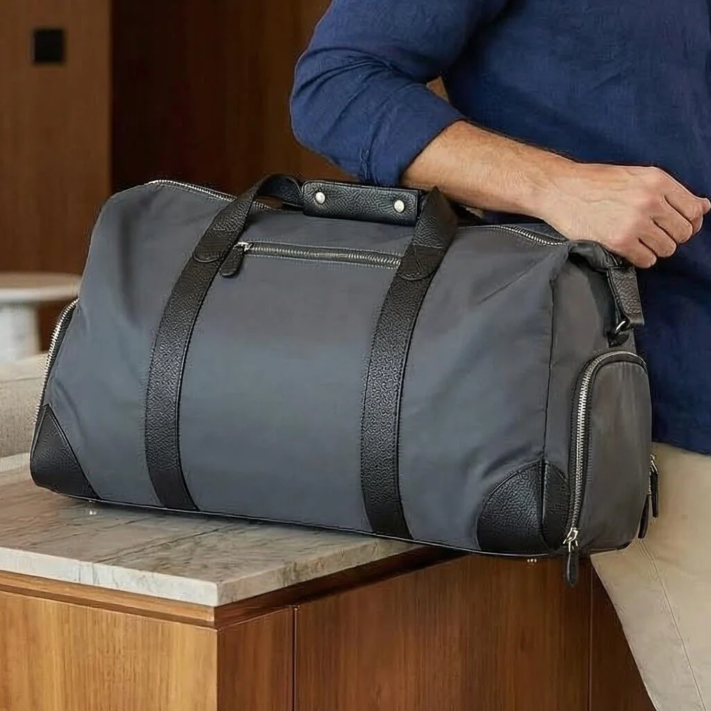 Harrison Travel Duffel Bag w Shoe Compartment 22" - Charcoal Grey - Image 10