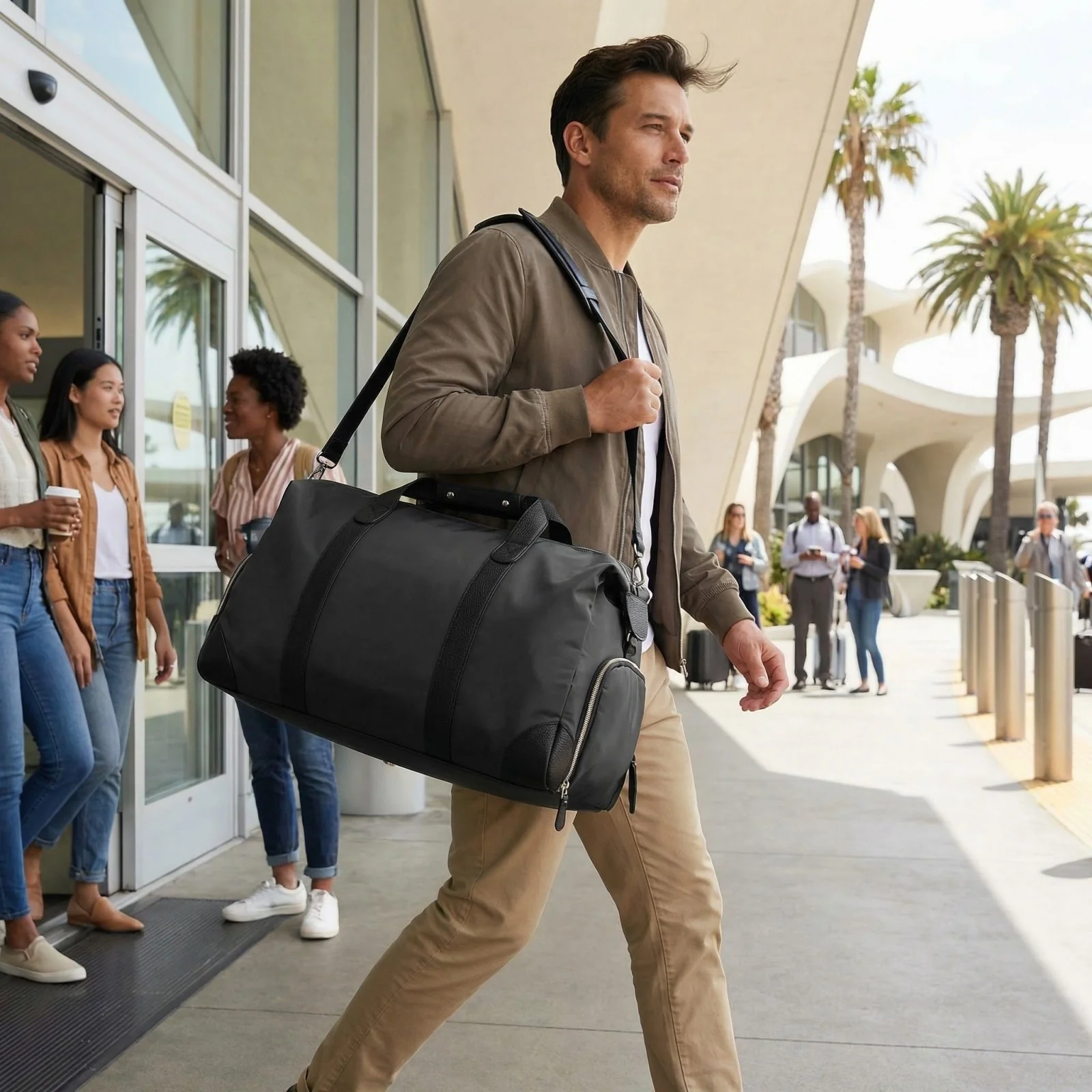 Harrison Travel Duffel Bag w Shoe Compartment 22" - Charcoal Grey - Image 3