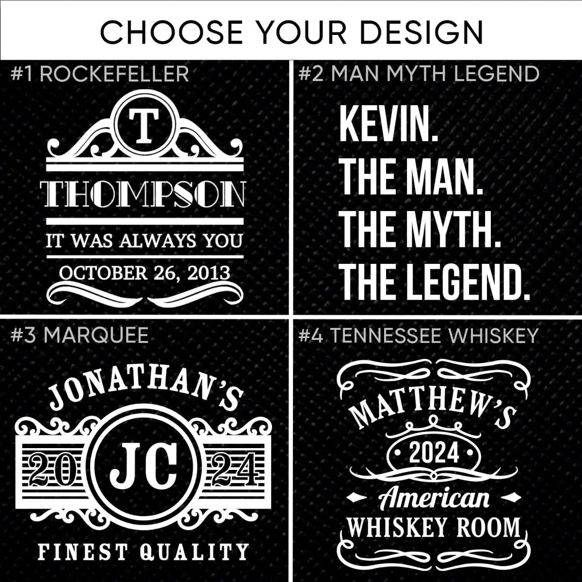 Personalized Round Cigar Whiskey Glass - Image 3