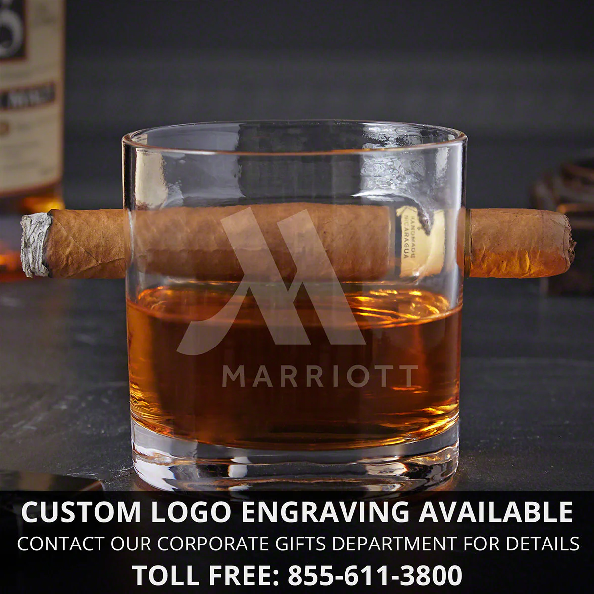 Personalized Round Cigar Whiskey Glass - Image 6