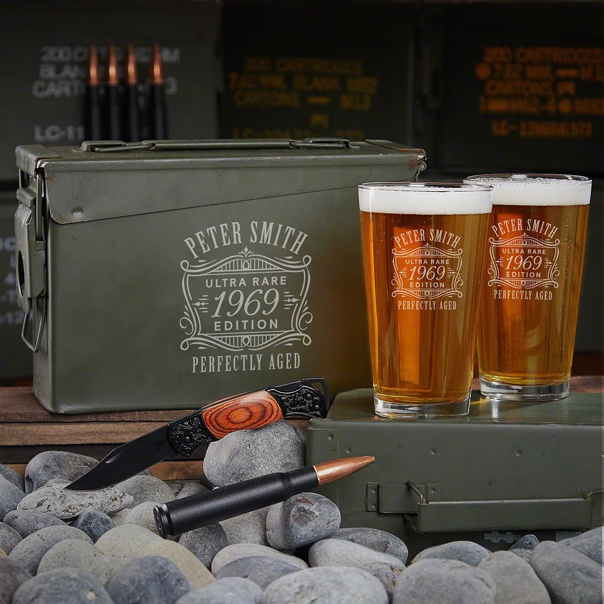 Custom Ammo Can & Bullet Opener Beer Gift Set - 5pc - Image 8