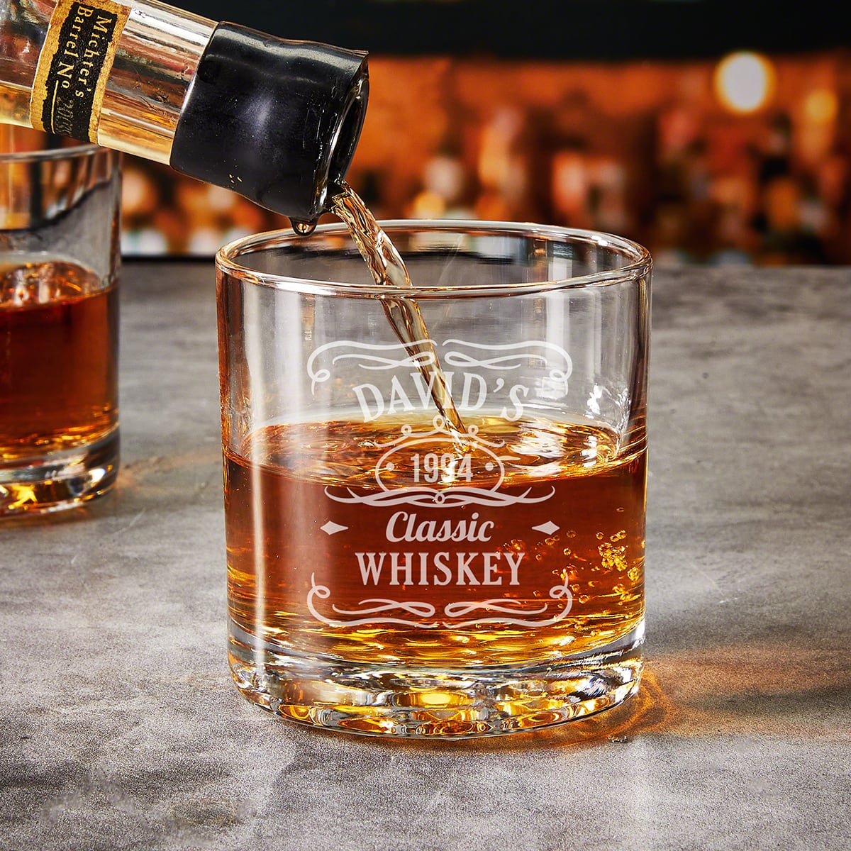 Custom Carson Whiskey Decanter Set with Glasses - Crafted Ebony Black Box - Image 6