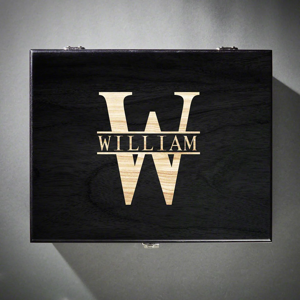 Custom Carson Whiskey Decanter Set with Glasses - Crafted Ebony Black Box - Image 8