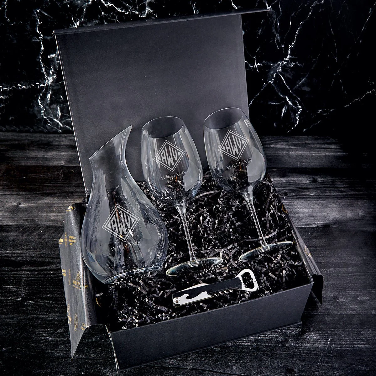 Reims Custom 5pc Luxury Wine Gift Set with Decanter & Glasses - Image 6
