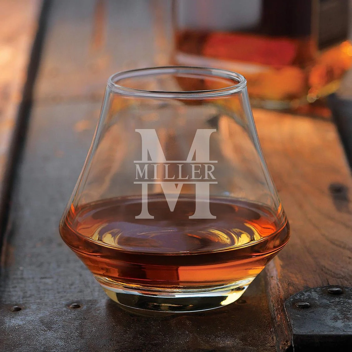 Personalized Dimera Bourbon Glasses and Decanter Set - Ebony Black Box - Image 7