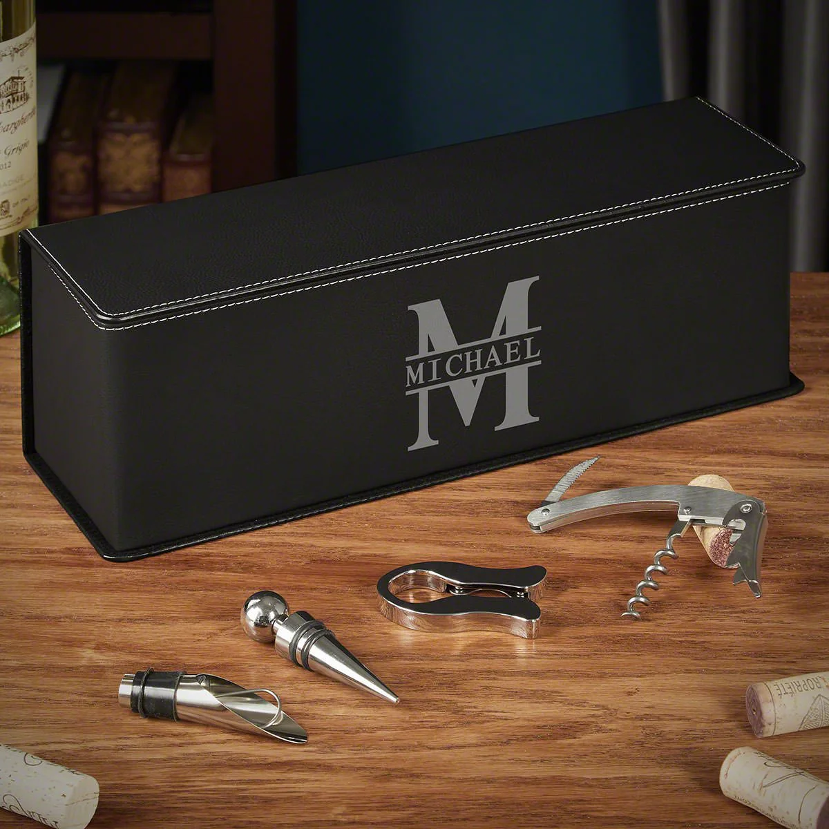 Personalized Leather Wine Gift Box - Image 5