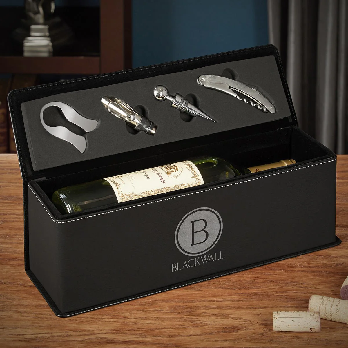 Personalized Leather Wine Gift Box - Image 6