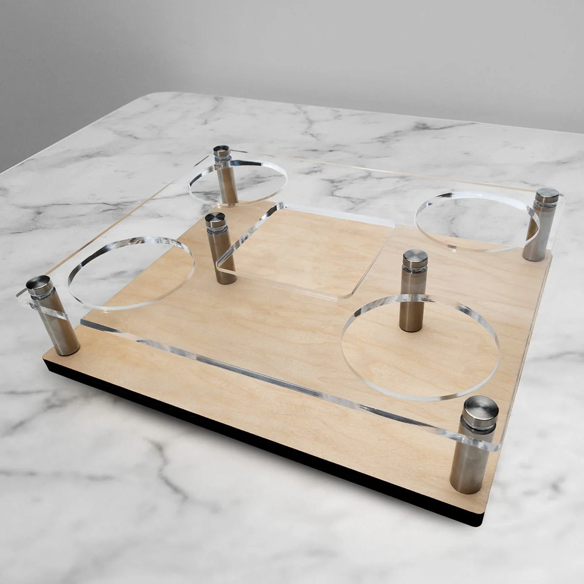 Engraved Presentation Set with Whiskey Decanter & Glasses - 6pc Bar Serving Tray & Display Set - Image 12