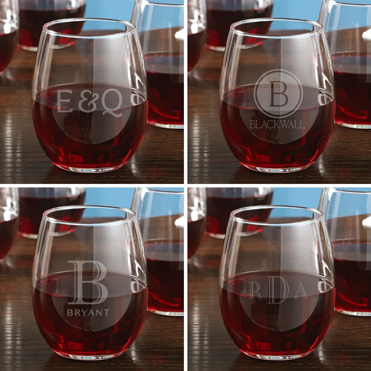 Engraved Stemless Wine Glasses - Image 4