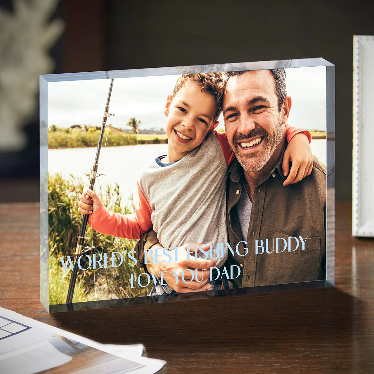 Personalized Acrylic Photo Block for Dad – Custom Picture Print, 1-Inch Thick - Image 3