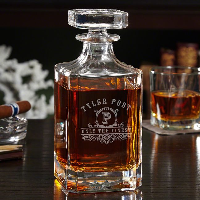Personalized Bourbon Decanter Luxury Box Set with Rocks Glasses - 7pc - Image 9